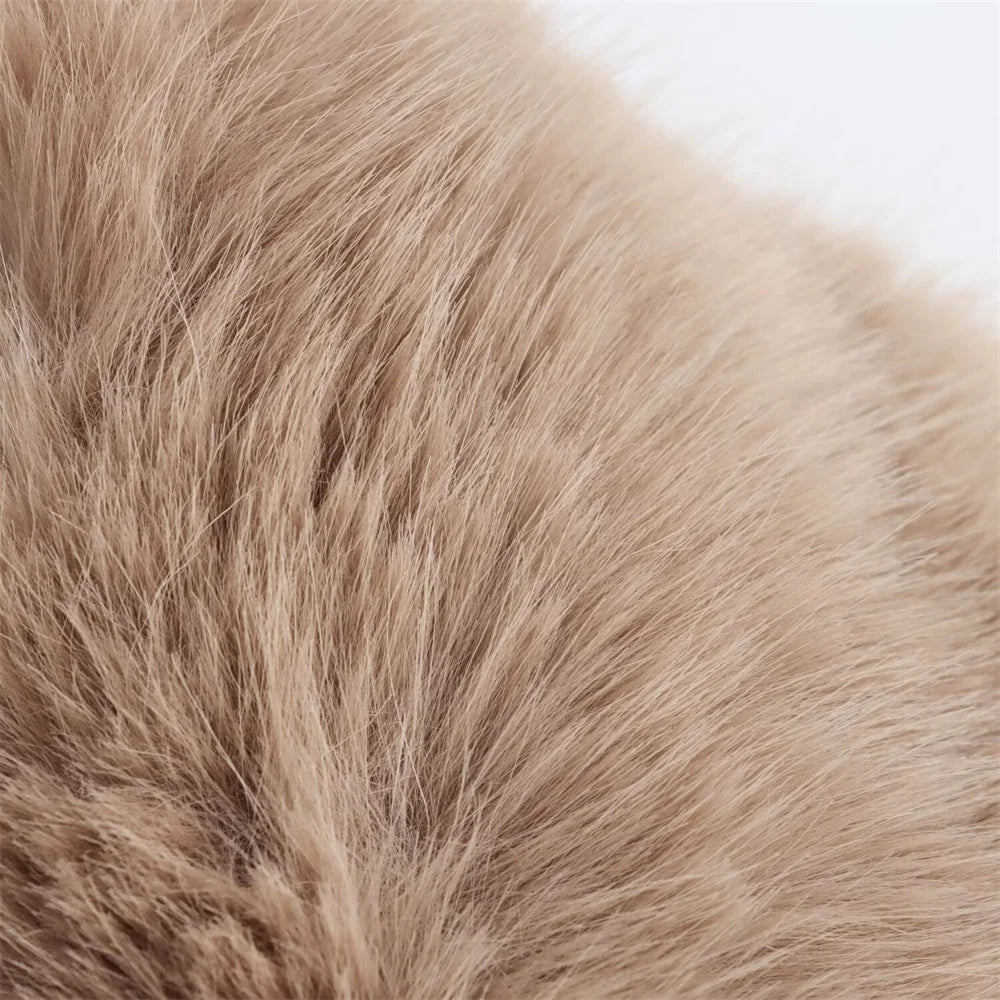 Women's Belted Coat with Faux Fur Collar