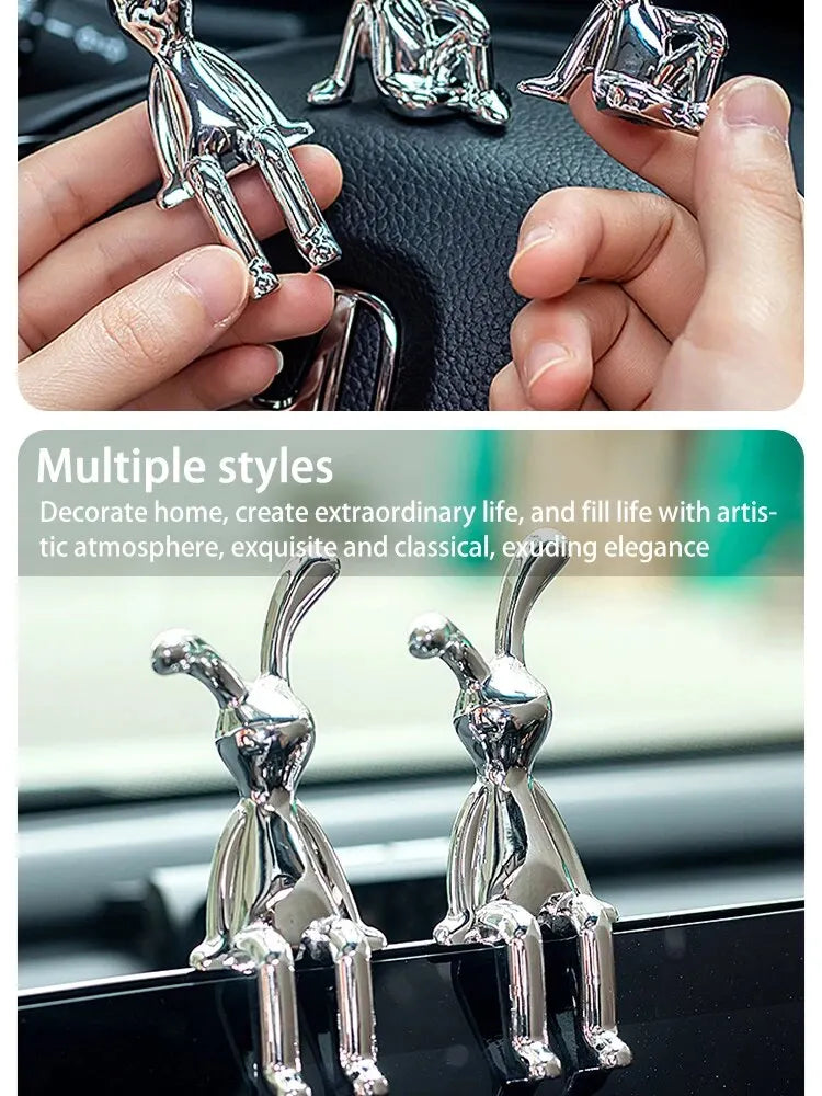 Long-Eared Rabbit Figurines (2 Pcs)