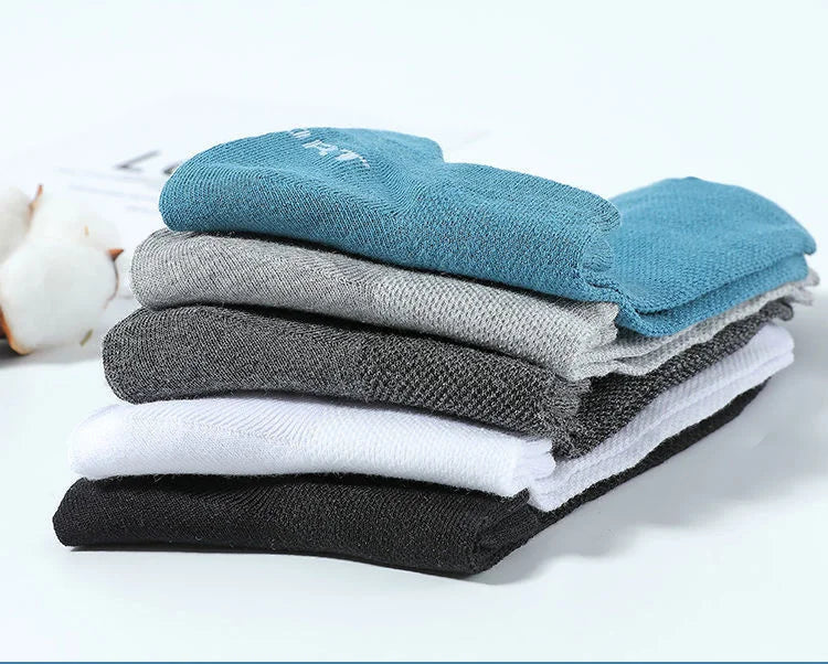 Men's Breathable Cotton Ankle Socks (5 Pairs)