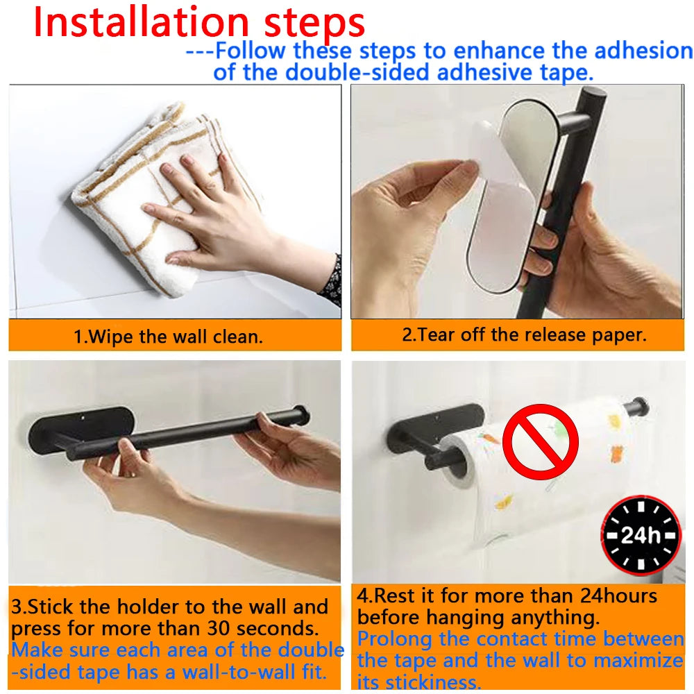 Adhesive Kitchen Paper Towel Holder