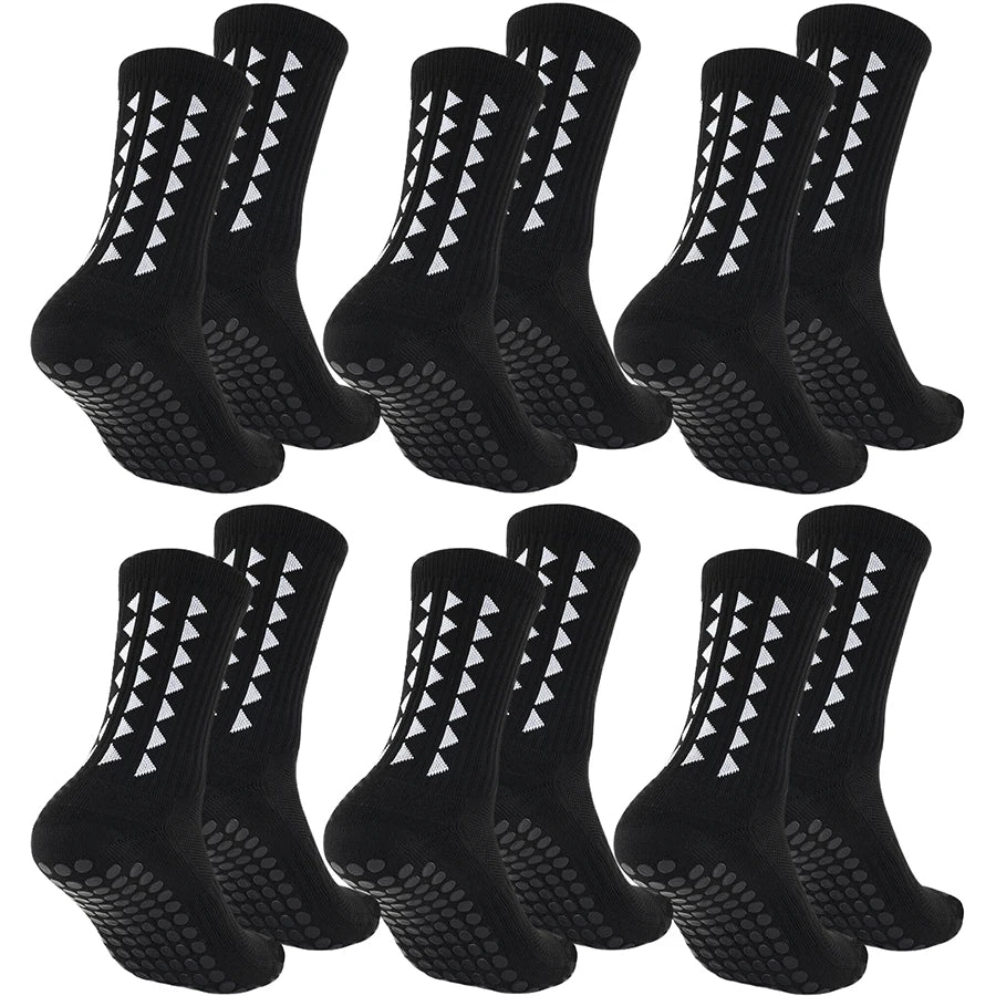 Unisex Grip Socks for Football & Running (6 Pairs)