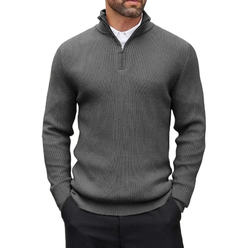 Men's Quarter-Zip Mock Neck Sweater