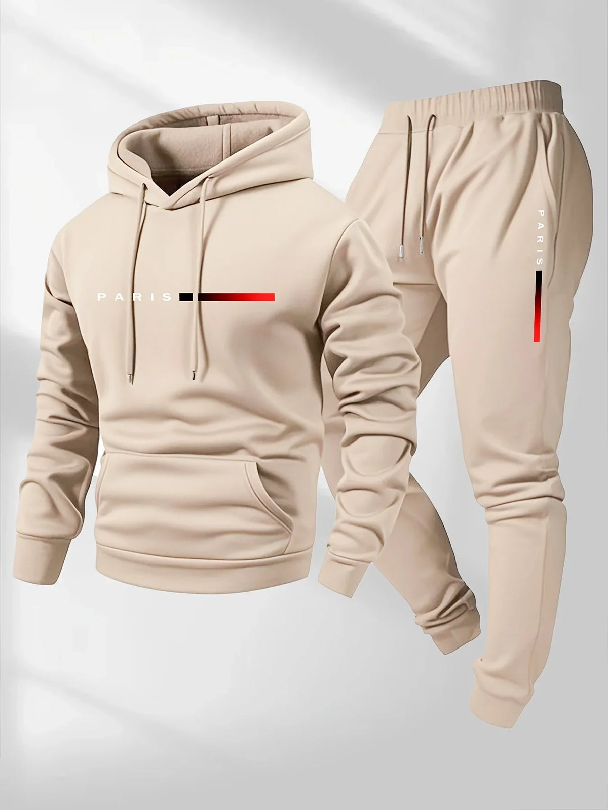 Men's Paris Print Fleece Hoodie & Pants Set