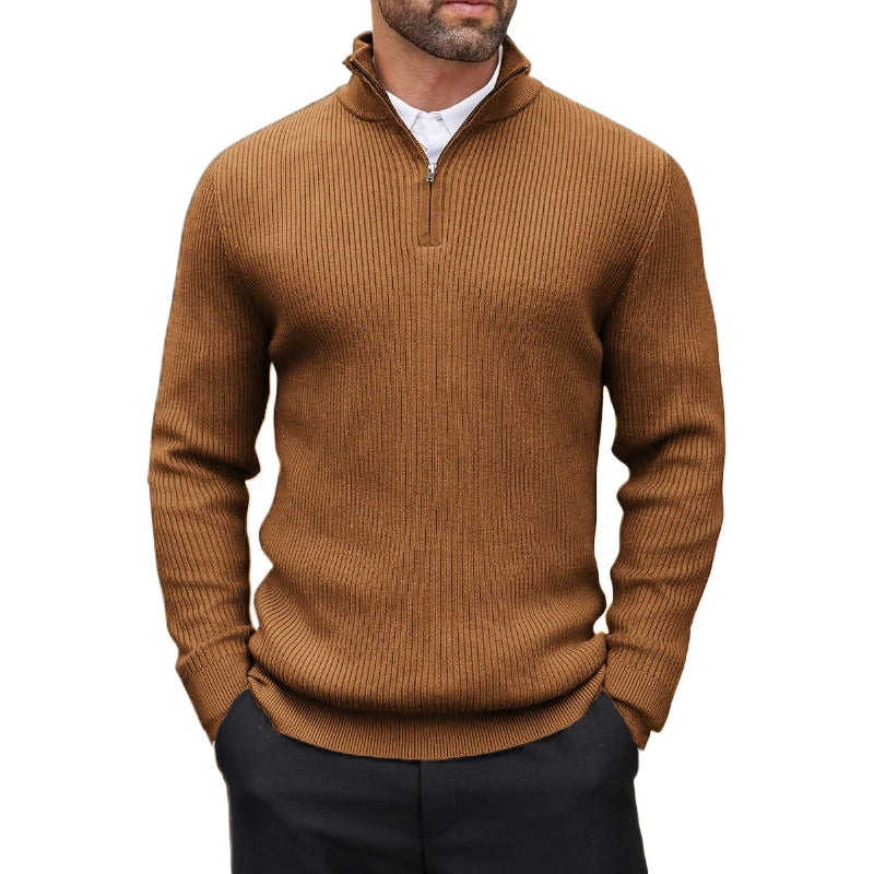 Men's Quarter-Zip Mock Neck Sweater