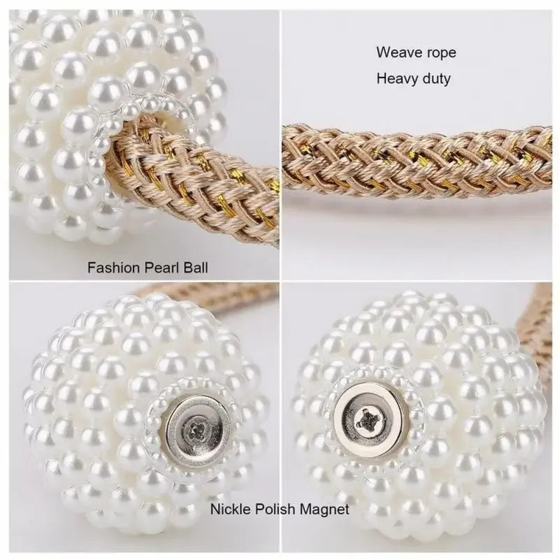 Magnetic Pearl Curtain Tieback Clips