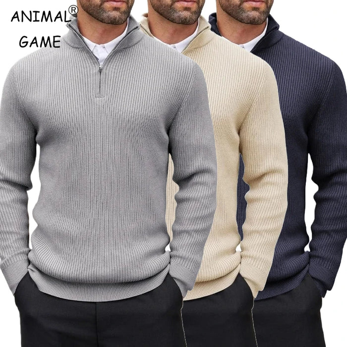 Men's Quarter-Zip Mock Neck Sweater