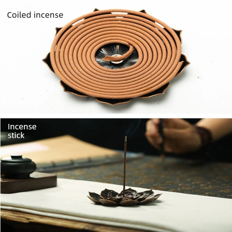 Bronze Lotus Incense Stick Holder