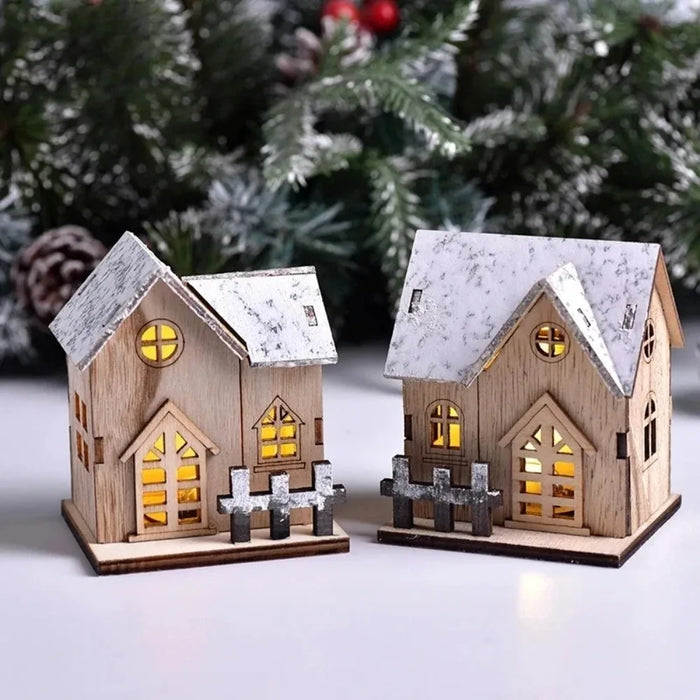 Christmas LED Wooden House Ornament
