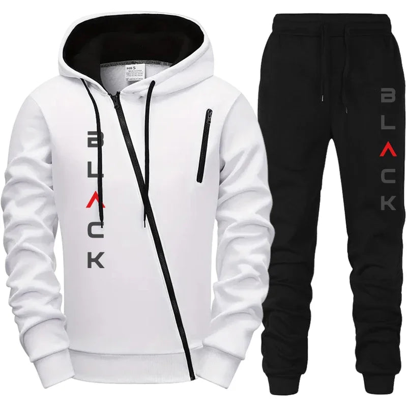 Men's Letter Print Zip Tracksuit