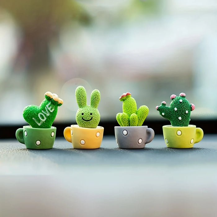 Mini Resin Succulent Plant Set (4 Pcs)