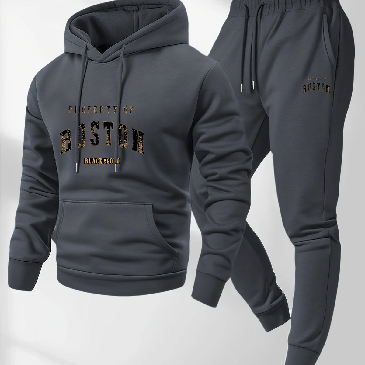 Men's Boston Print Hoodie & Sweatpants Set