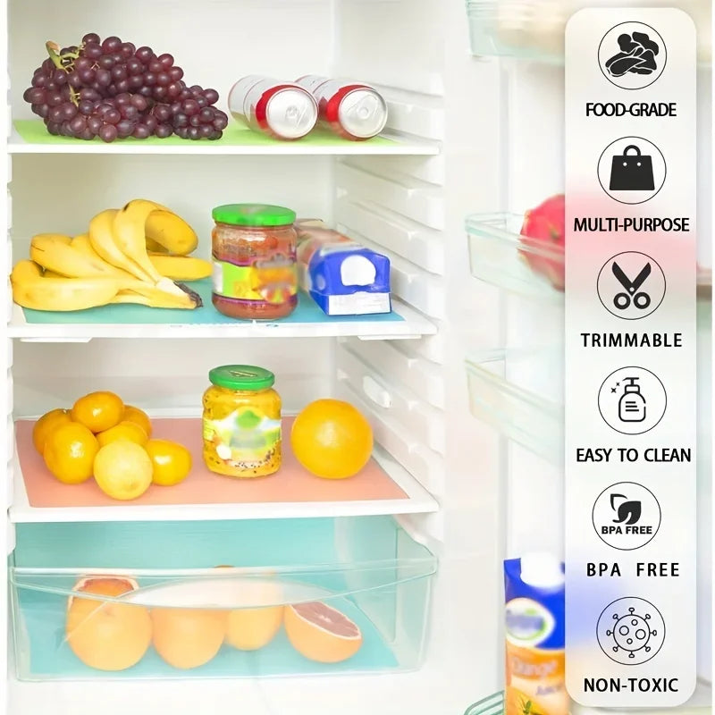 Washable EVA Fridge Liner Mats (4 Pcs)