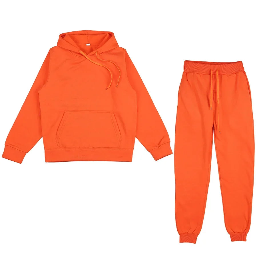 Men's Solid Hoodie & Pants Set