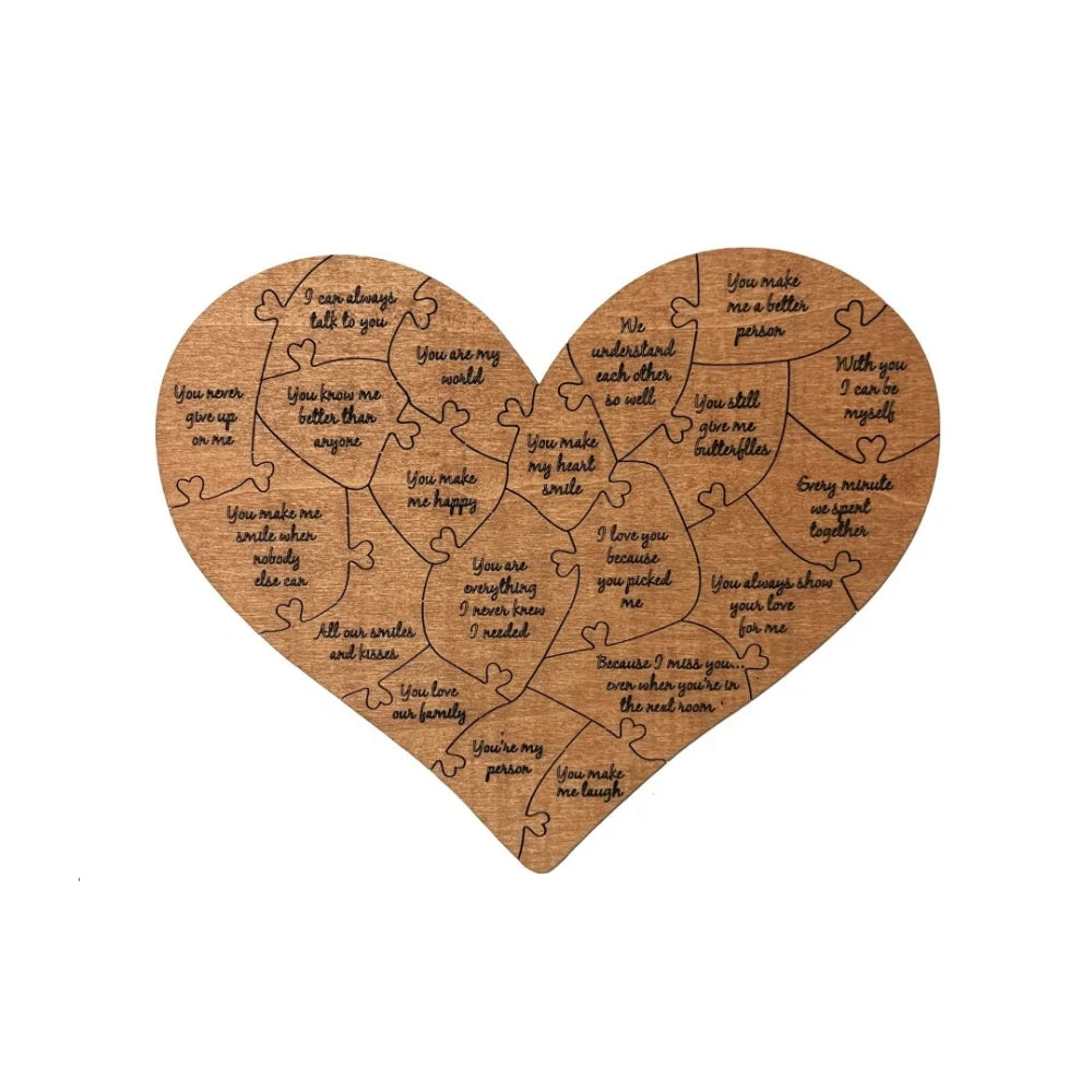 "20 Reasons Why I Love You" Engraved Puzzle Gift