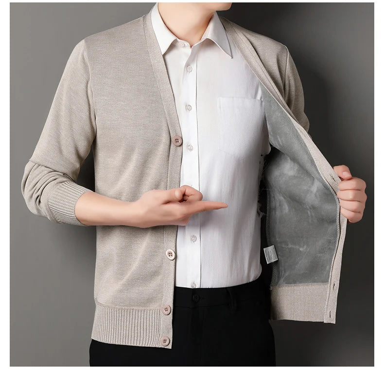 Men's Fleece Knit Cardigan Jacket