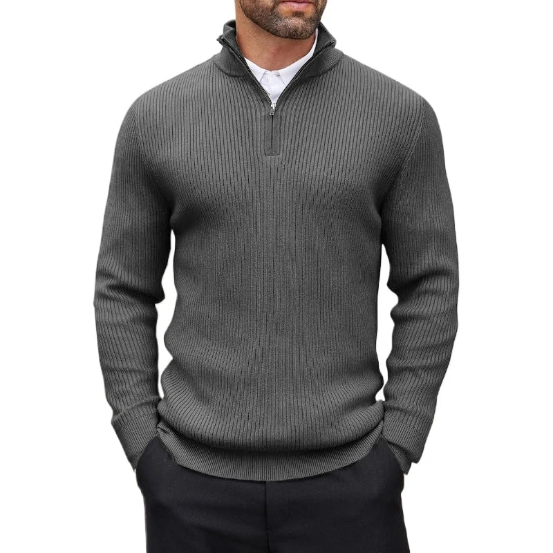 Men's Quarter-Zip Mock Neck Sweater