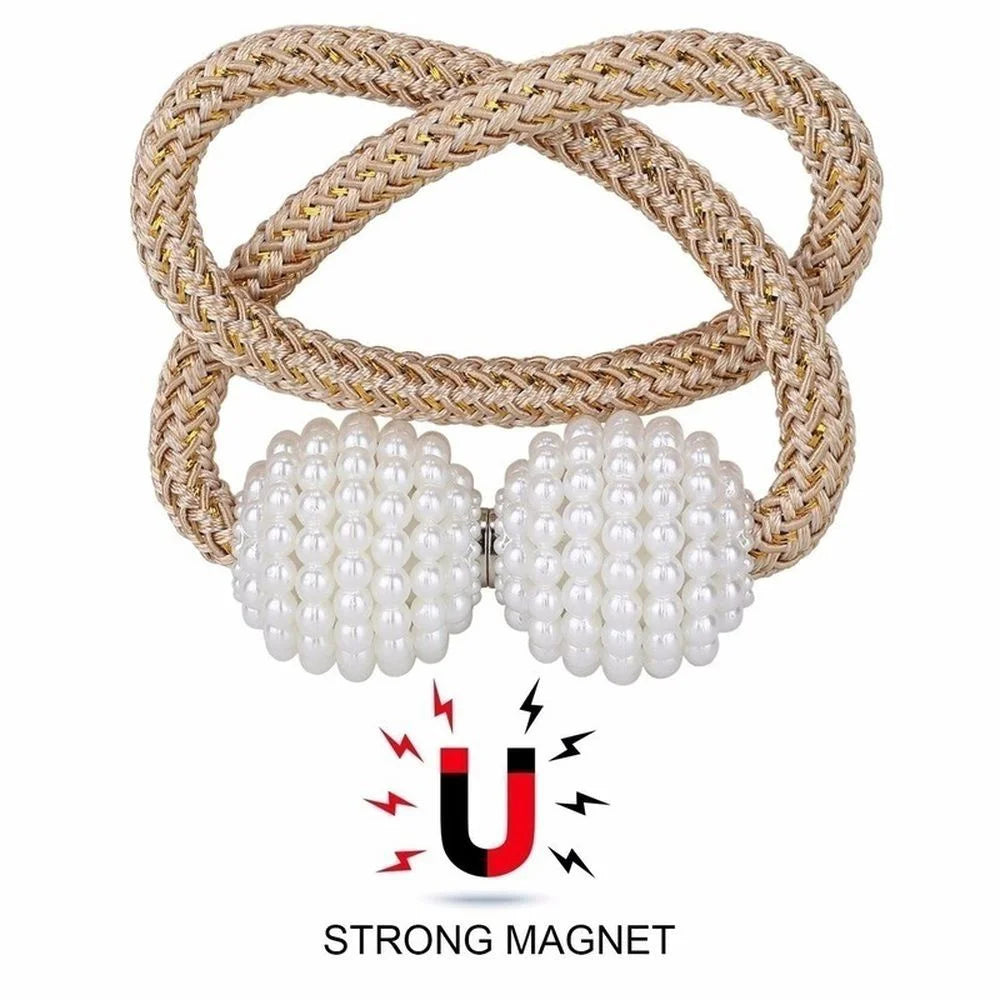 Magnetic Pearl Curtain Tieback Clips