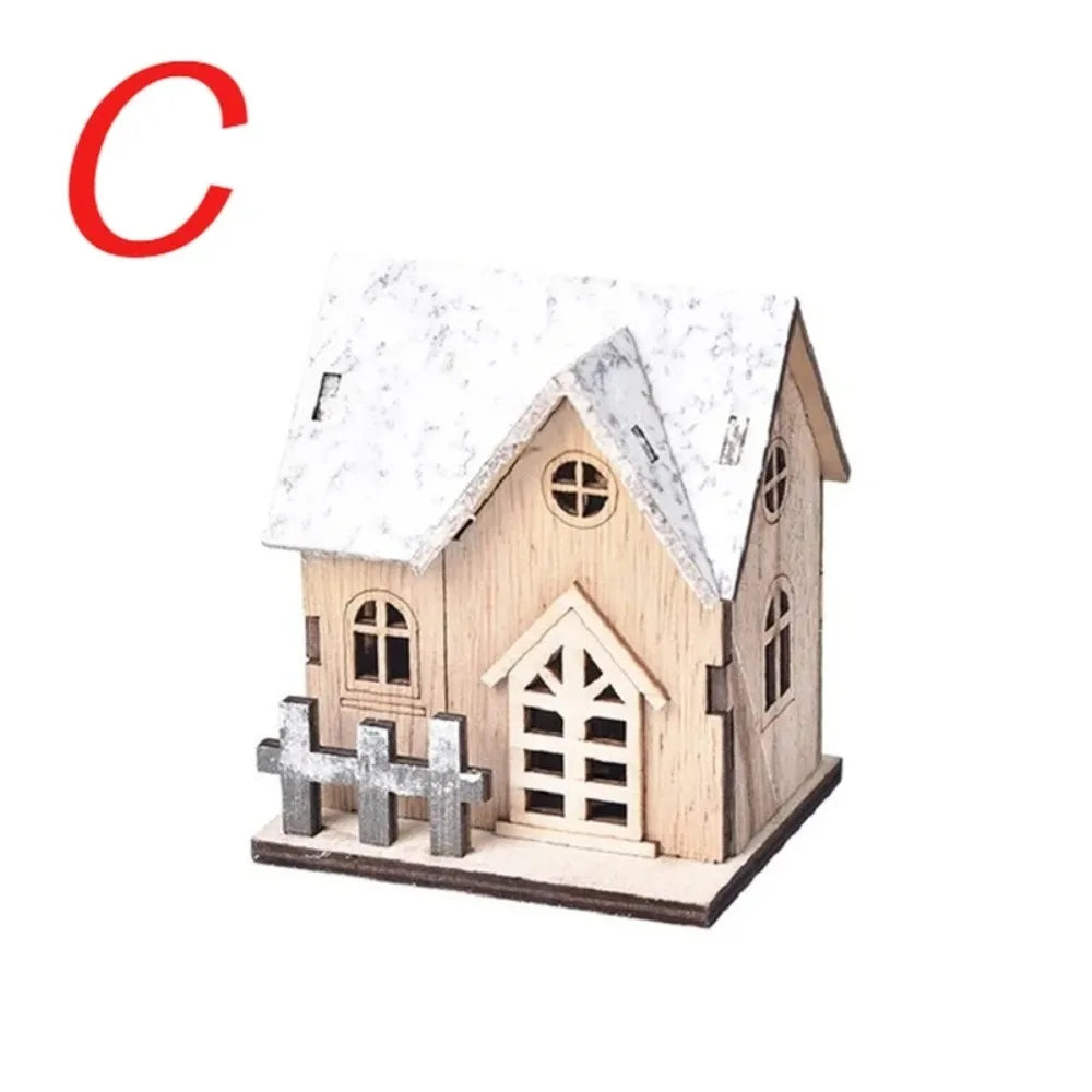 Christmas LED Wooden House Ornament