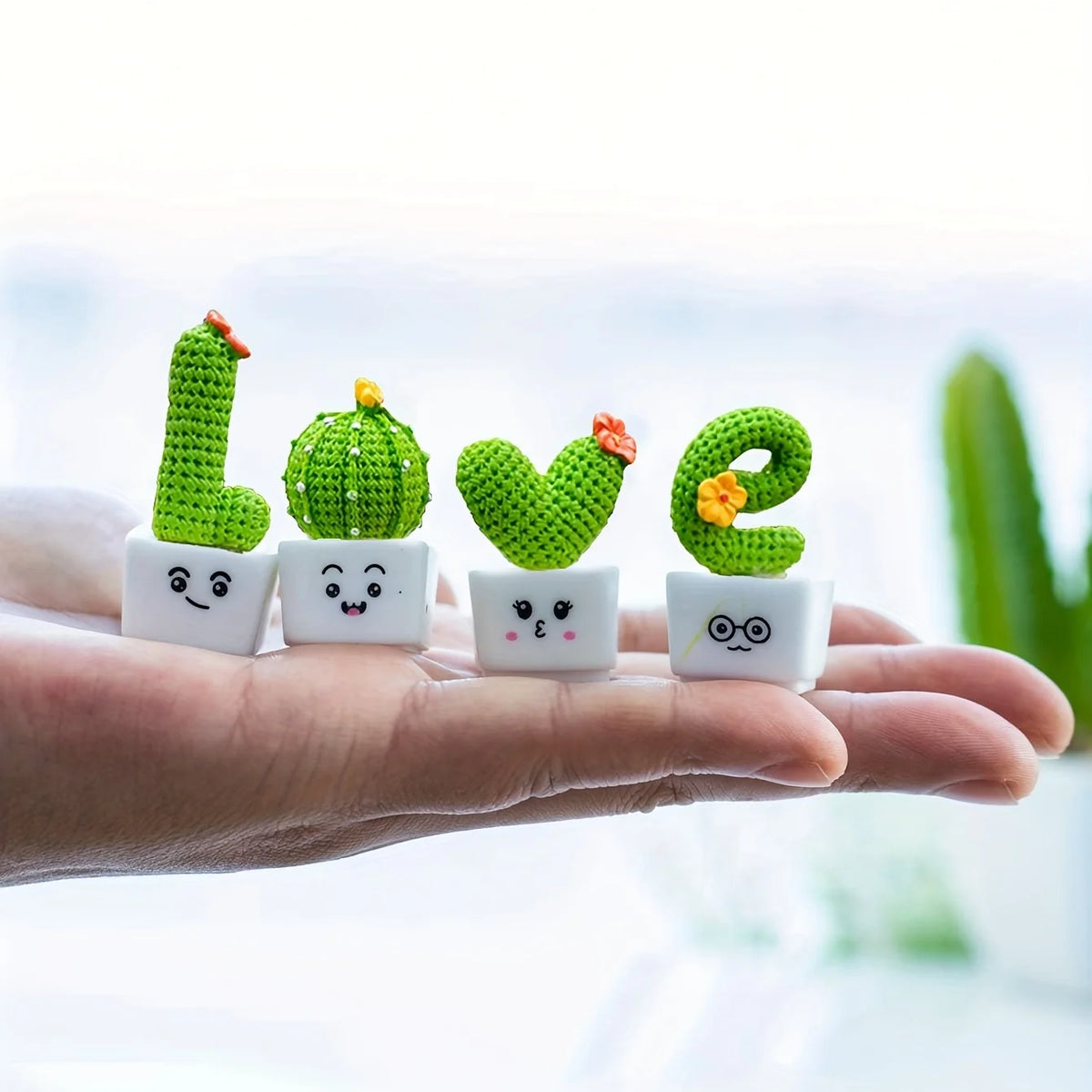 Mini Resin Succulent Plant Set (4 Pcs)