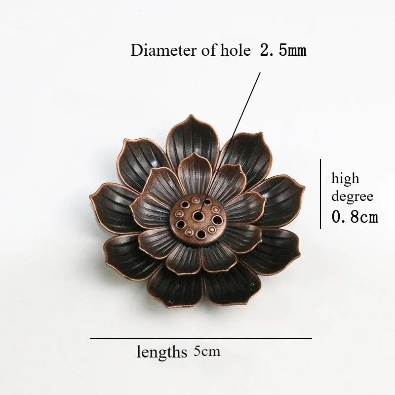 Bronze Lotus Incense Stick Holder
