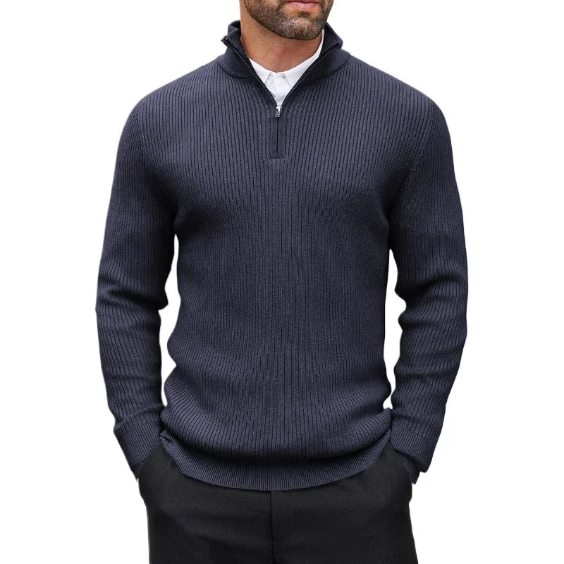 Men's Quarter-Zip Mock Neck Sweater