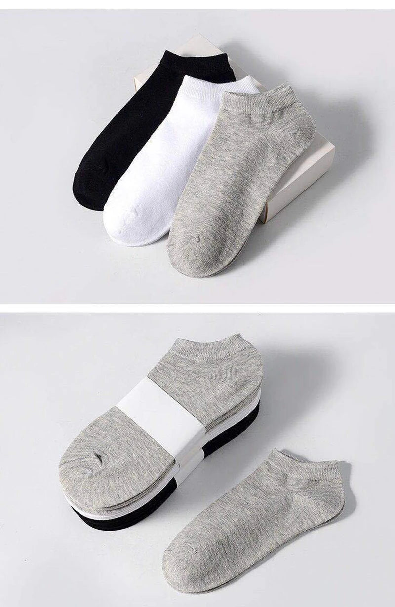 Men's Breathable Cotton Ankle Socks (5 Pairs)