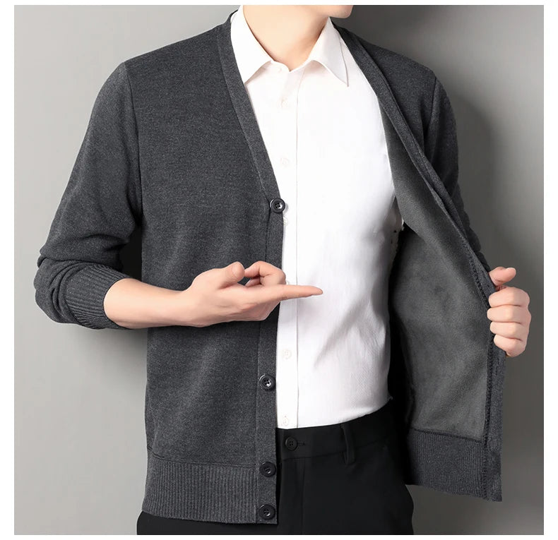Men's Fleece Knit Cardigan Jacket