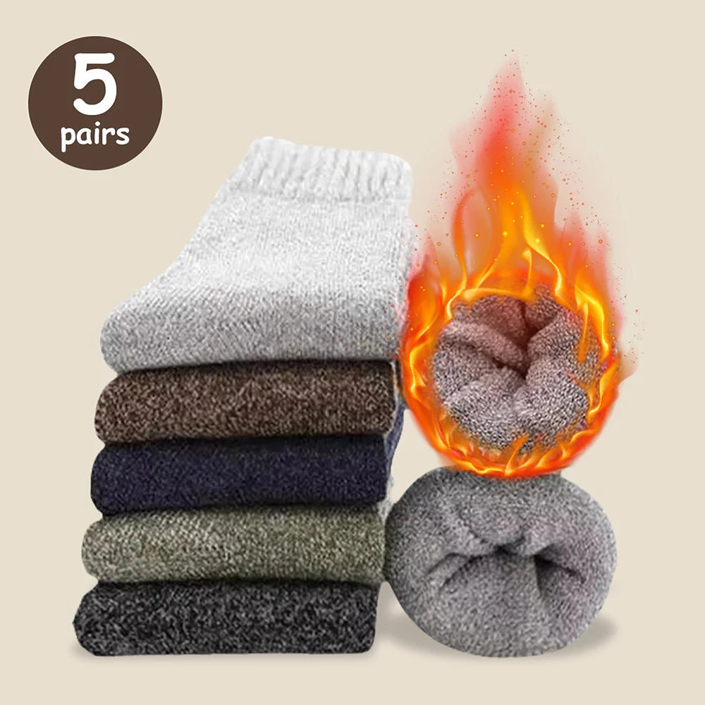 Men's Thick Warm Mid-Calf Socks (3/5 Pairs)