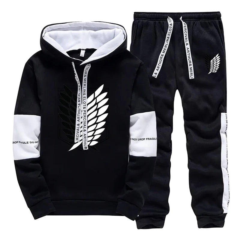 Men's Printed Hoodie & Jogger Tracksuit