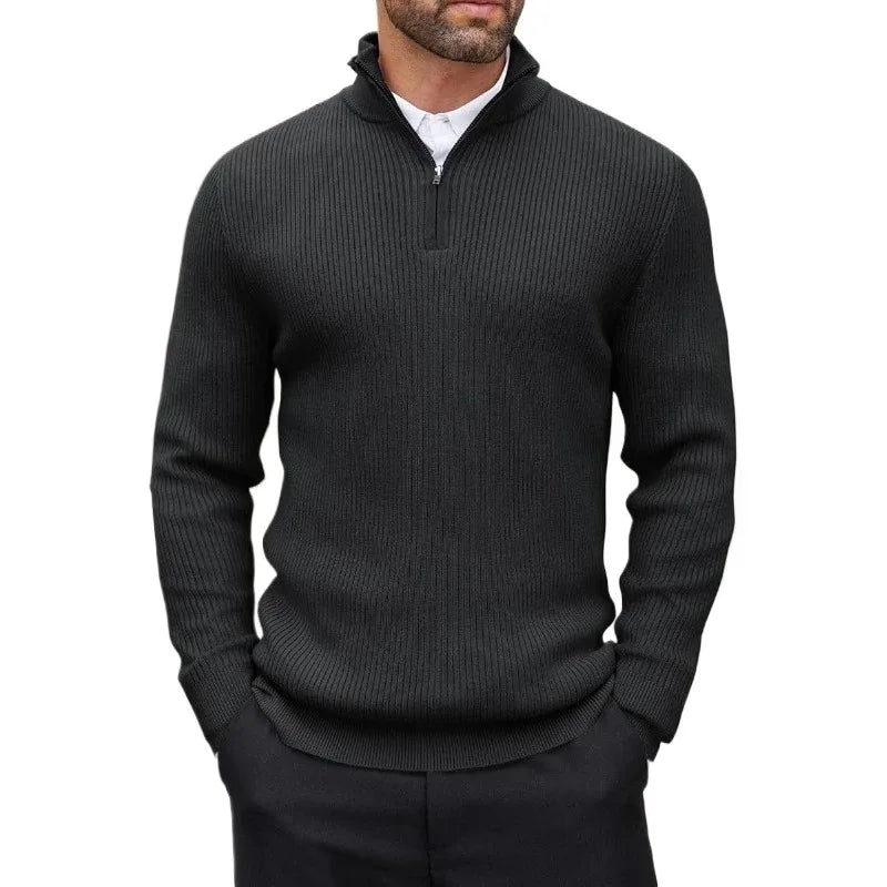 Men's Quarter-Zip Mock Neck Sweater