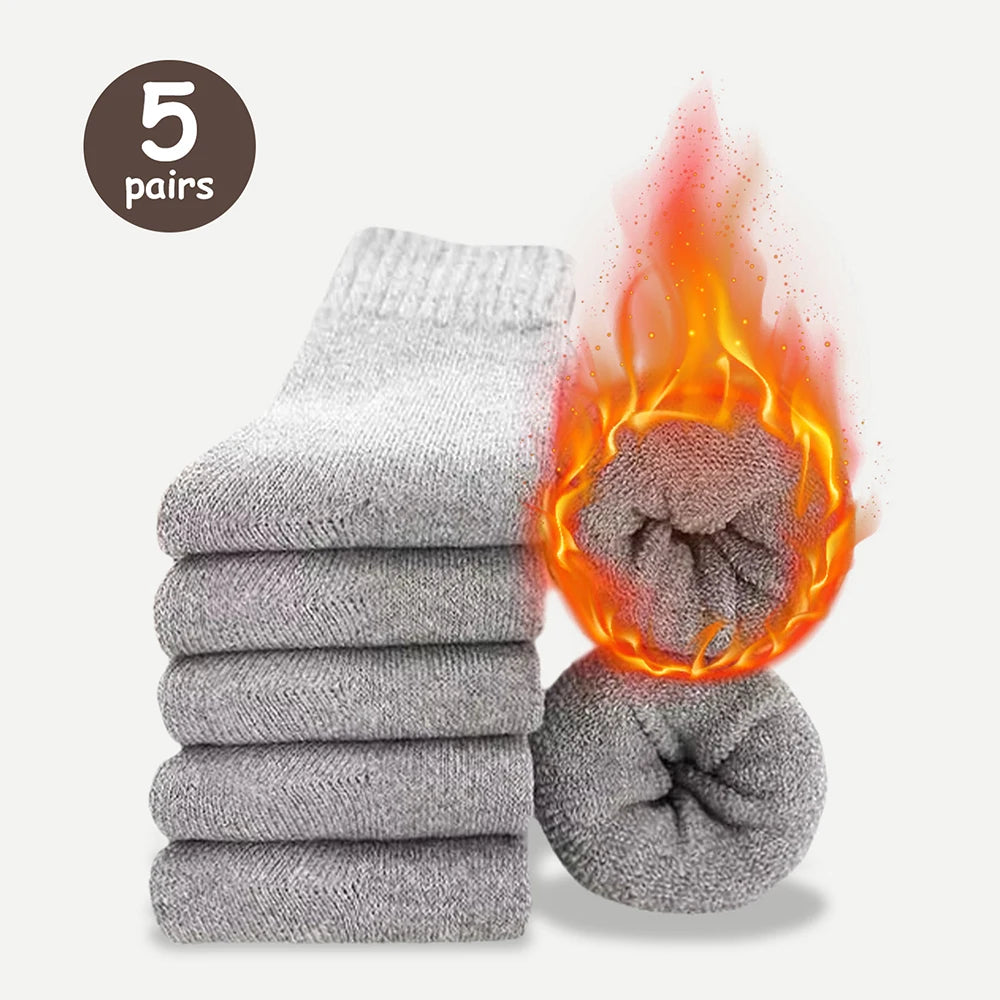 Men's Thick Warm Mid-Calf Socks (3/5 Pairs)