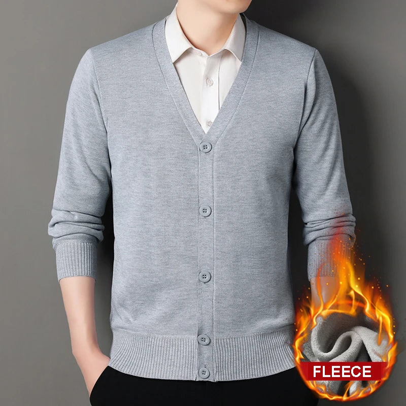 Men's Fleece Knit Cardigan Jacket