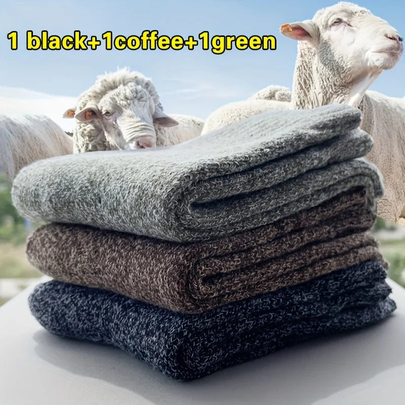 Men's Thick Warm Mid-Calf Socks (3/5 Pairs)