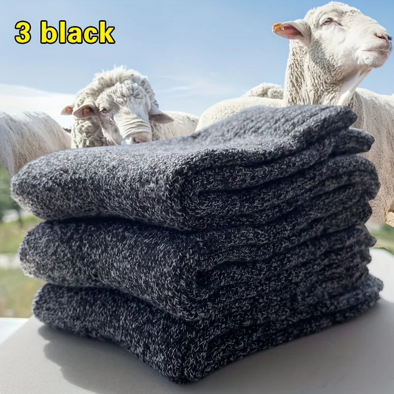 Men's Thick Warm Mid-Calf Socks (3/5 Pairs)
