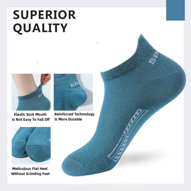 Men's Breathable Cotton Ankle Socks (5 Pairs)