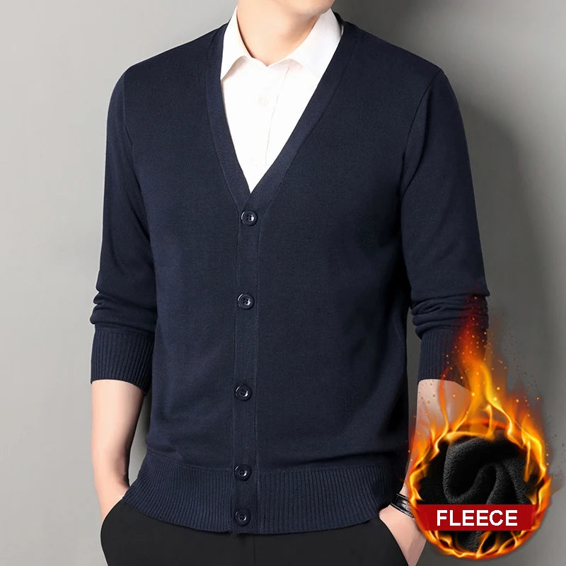 Men's Fleece Knit Cardigan Jacket