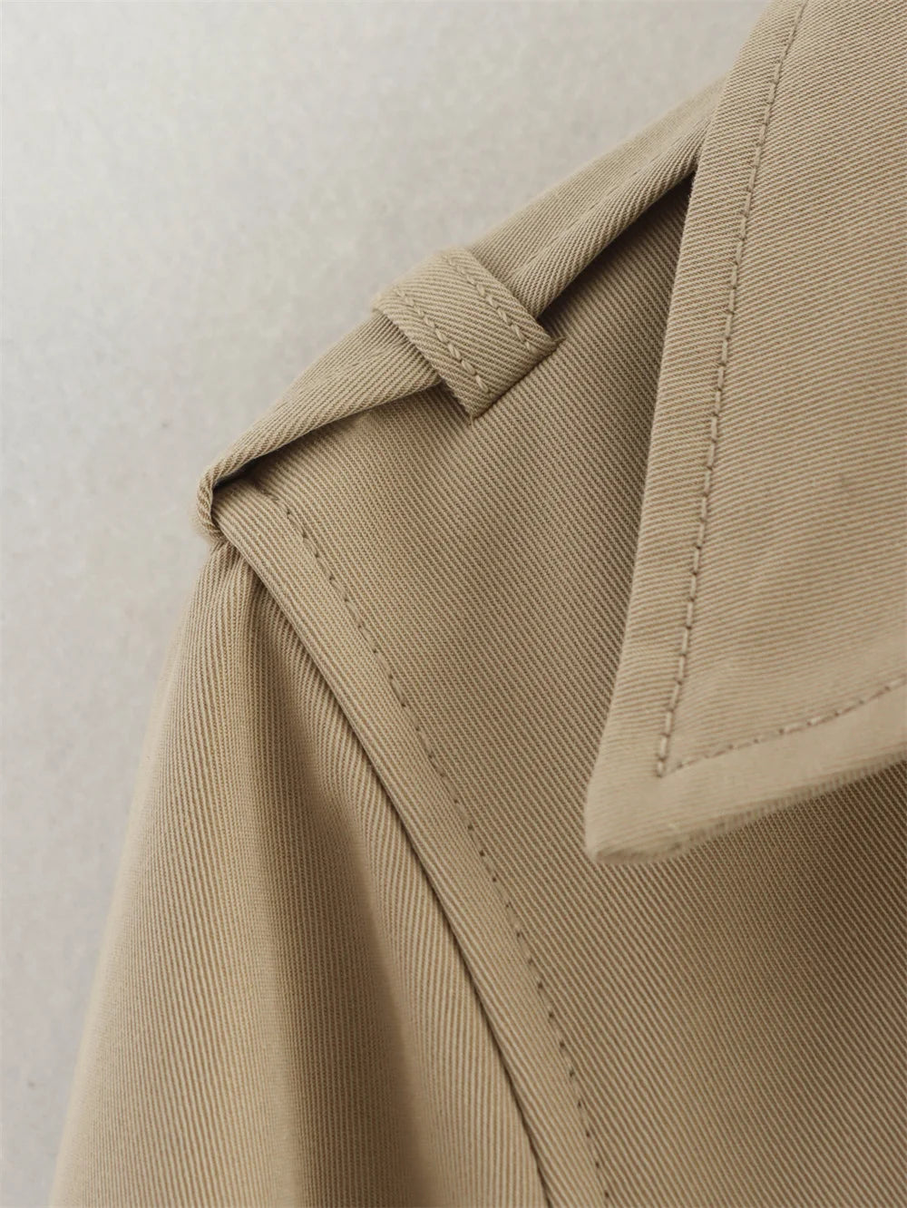 Women's Vintage Double-Breasted Cropped Trench
