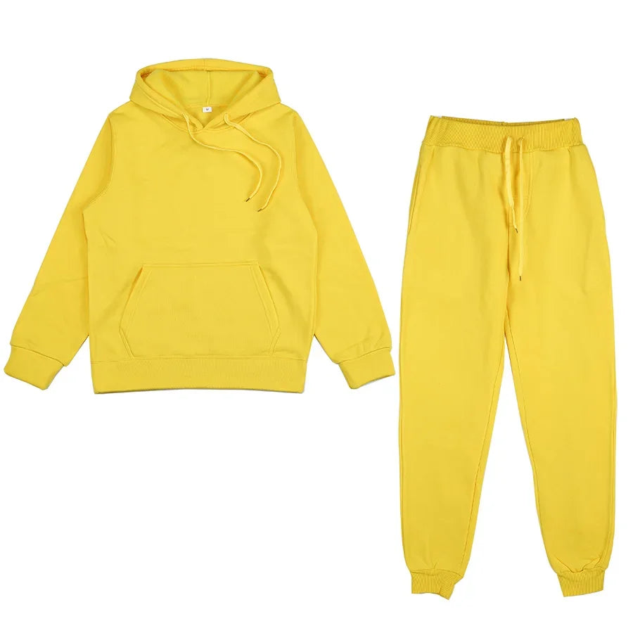 Men's Solid Hoodie & Pants Set