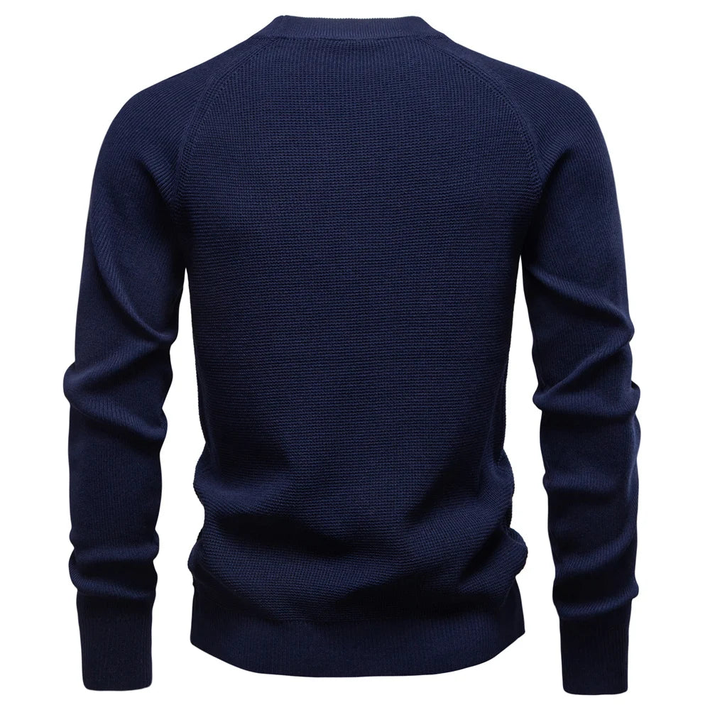 Men's Long Sleeve Henley Polo Shirt