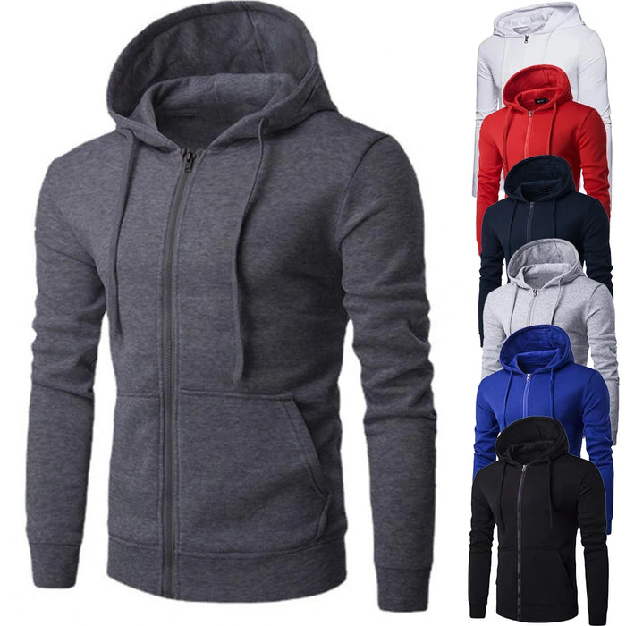Men's Slim Fit Zip-Up Hoodie Jacket
