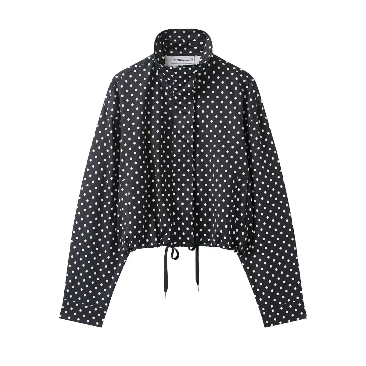 Women's Polka Dot Turtleneck Zip Jacket