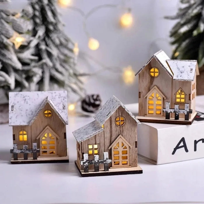 Christmas LED Wooden House Ornament
