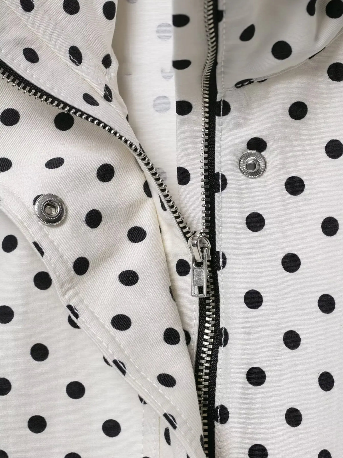 Women's Polka Dot Turtleneck Zip Jacket