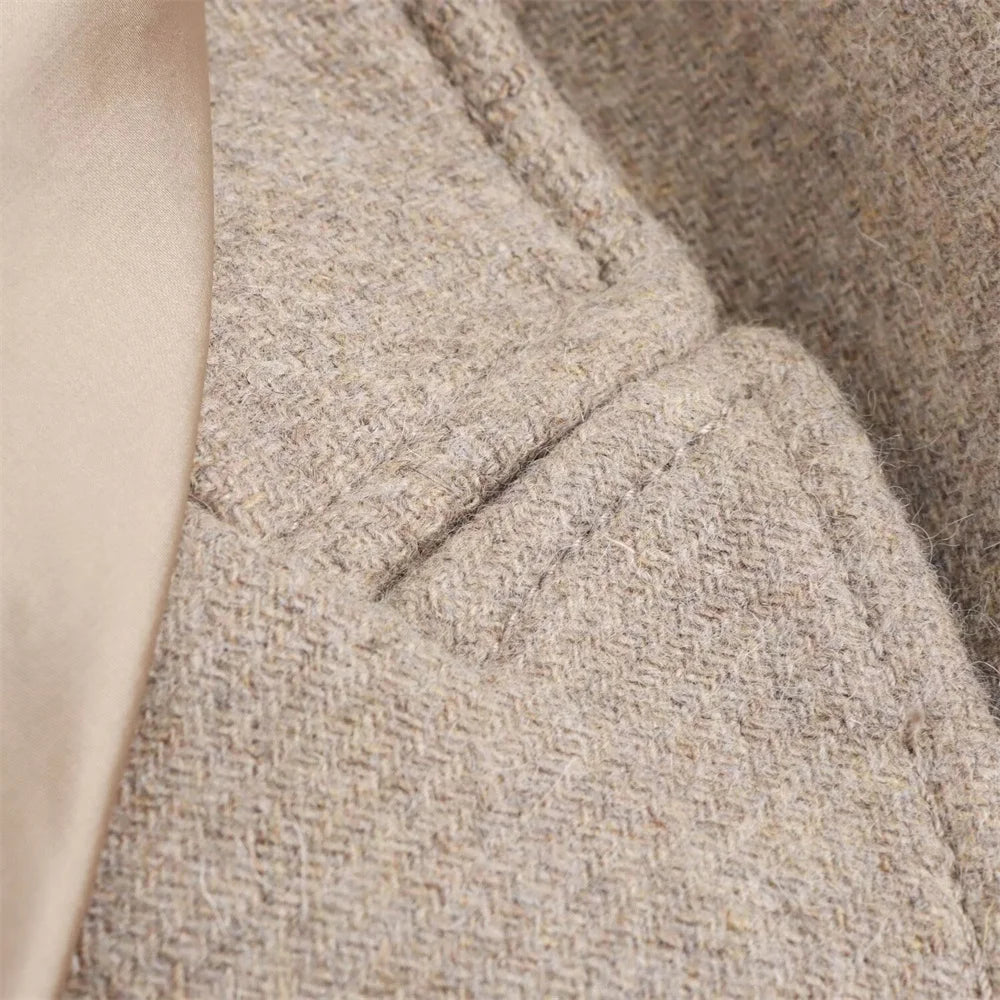 Women's Belted Coat with Faux Fur Collar