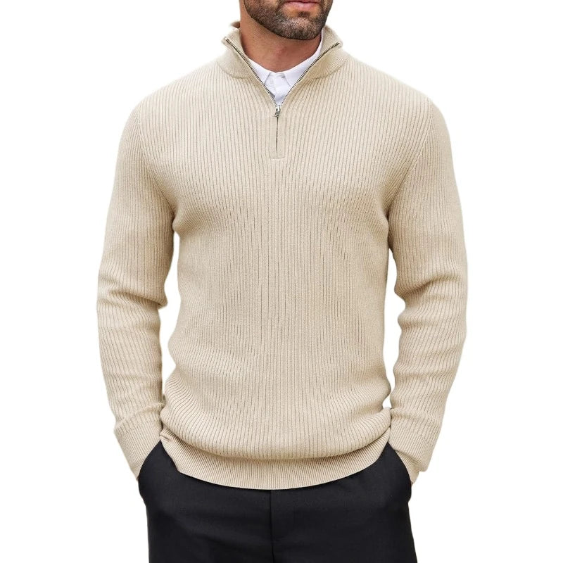 Men's Quarter-Zip Mock Neck Sweater