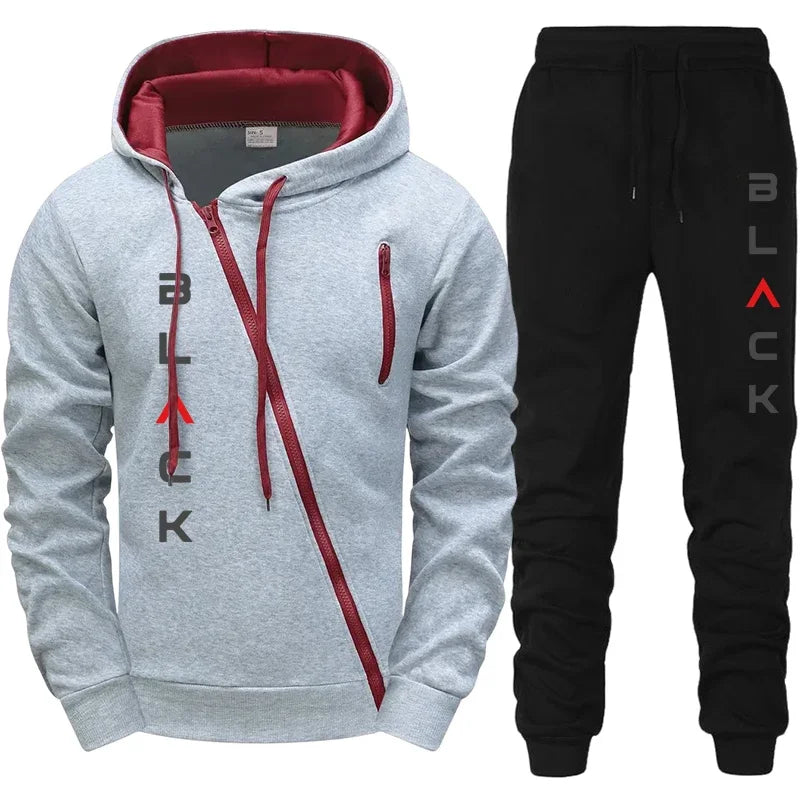 Men's Letter Print Zip Tracksuit