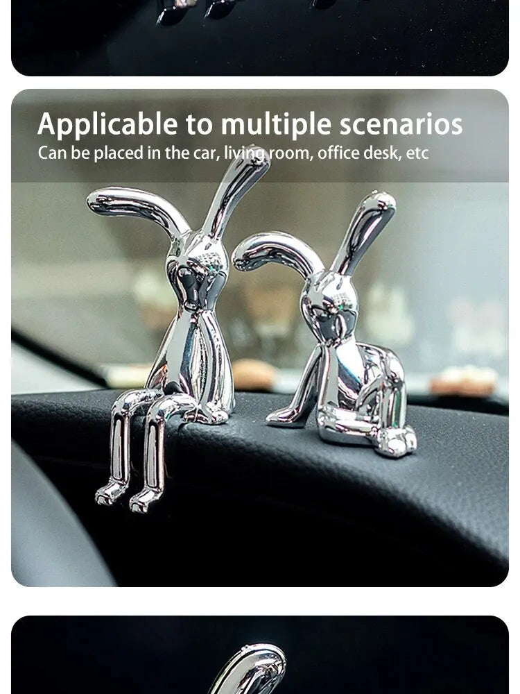 Long-Eared Rabbit Figurines (2 Pcs)