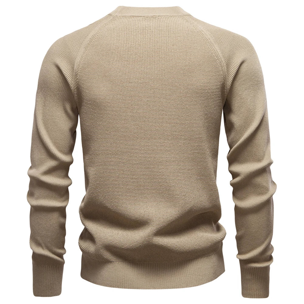 Men's Long Sleeve Henley Polo Shirt