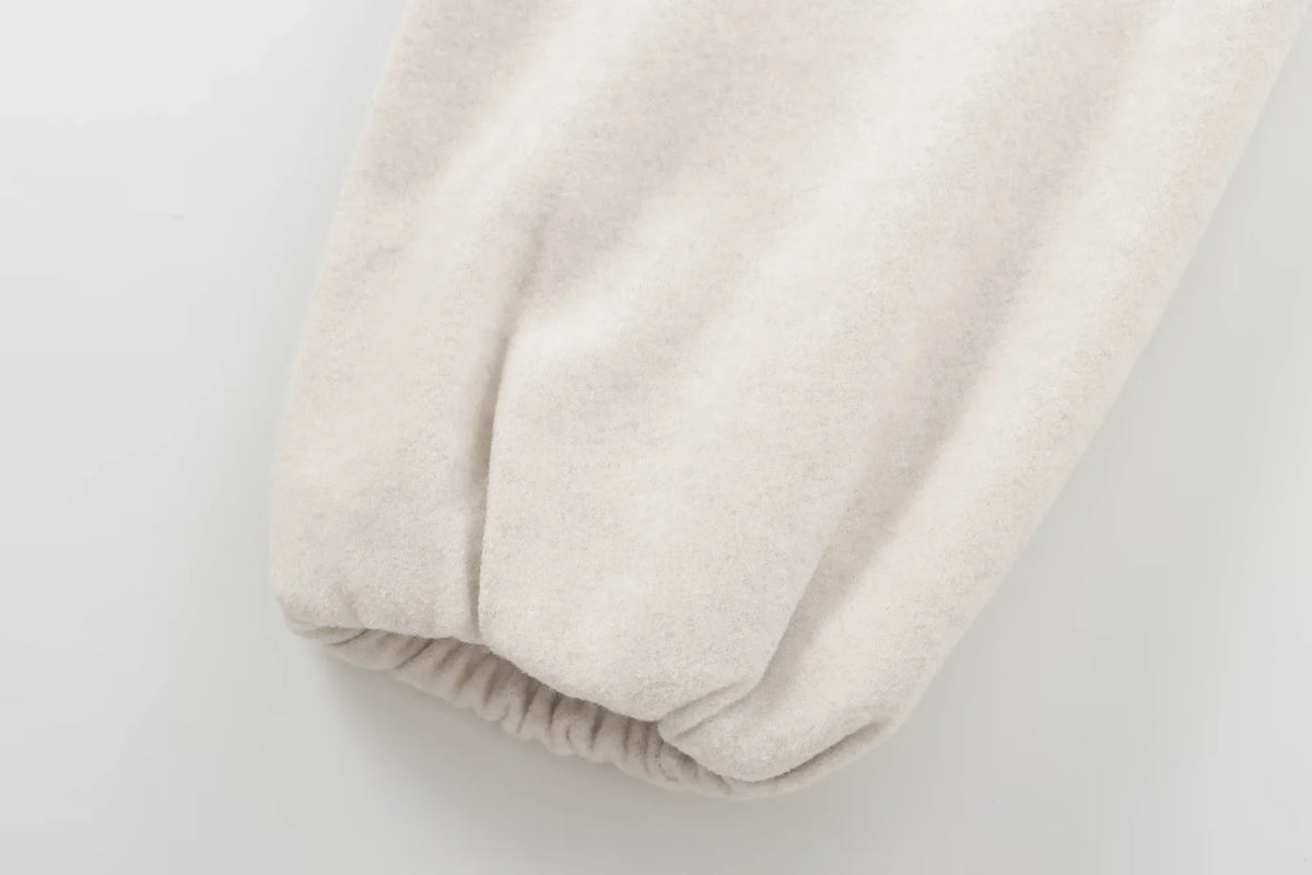 Women's Cropped Faux Wool Bomber Jacket