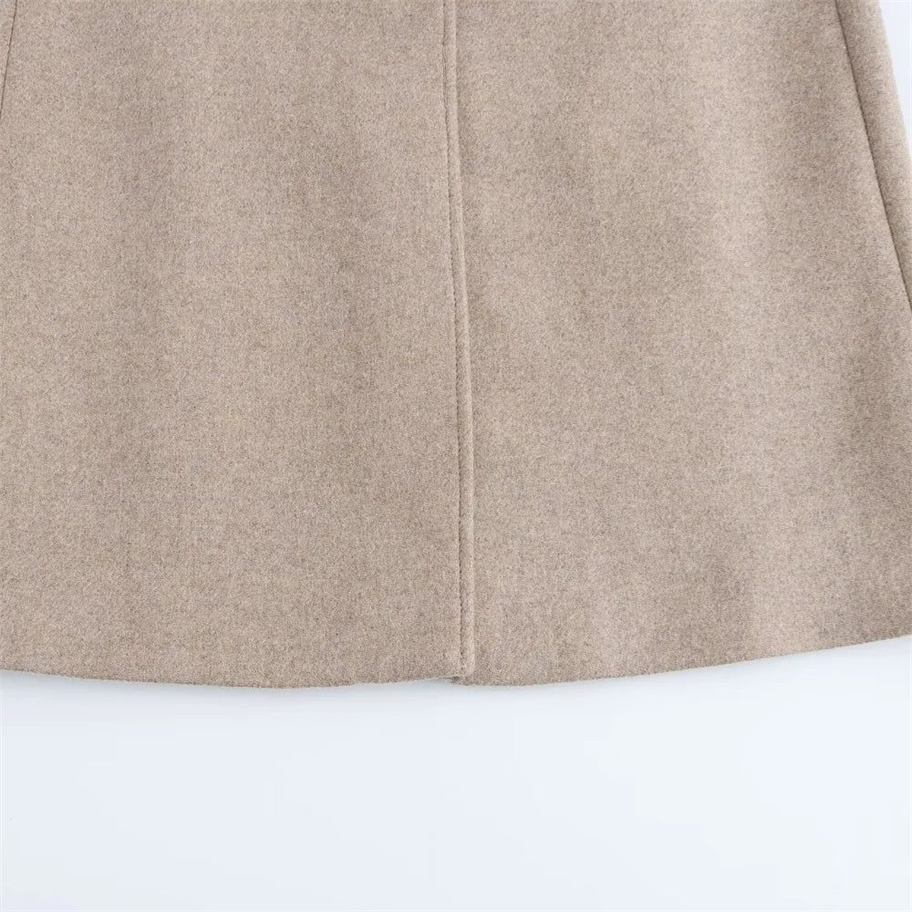 Women's Belted Coat with Faux Fur Collar